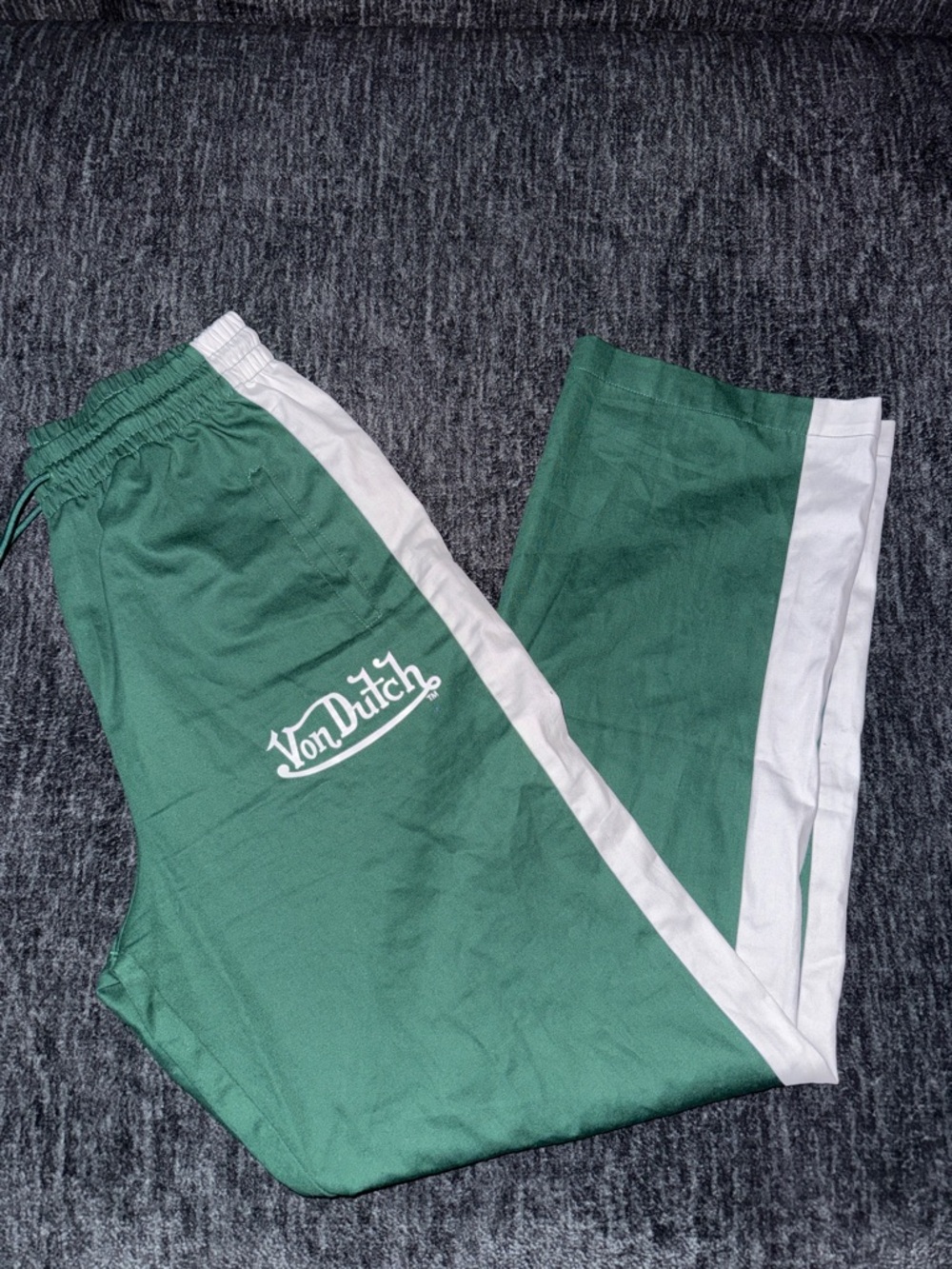 Von Dutch Forest Green Track Pants with White Side Stripes🔥🔥